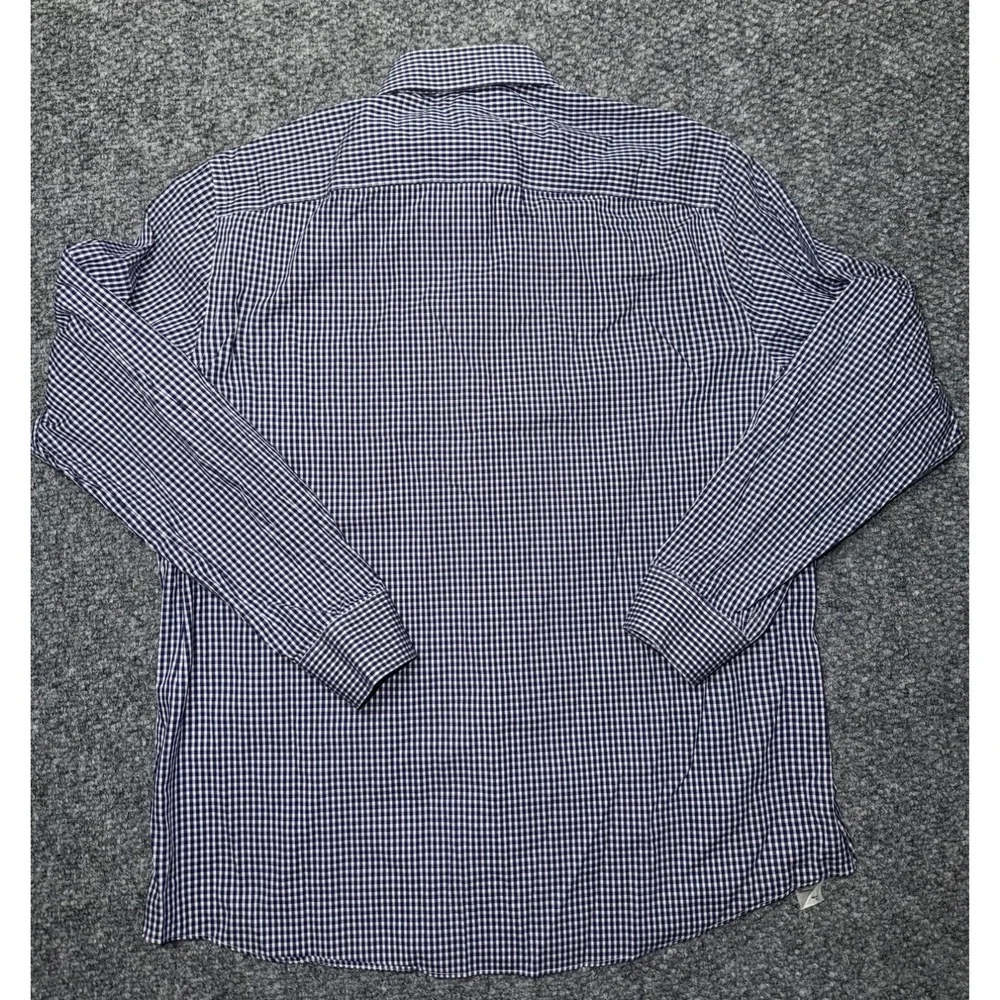 Calvin Klein Steel+ Men's Regular Fit Gingham Check Long Sleeve‎ Shirt Large